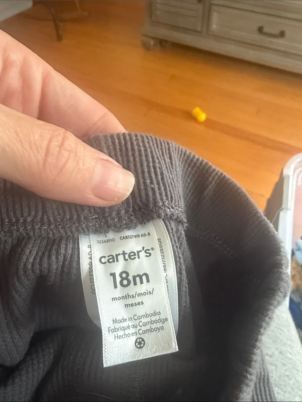 Carter's Gray Ribbed Pull-On Cargo Shorts